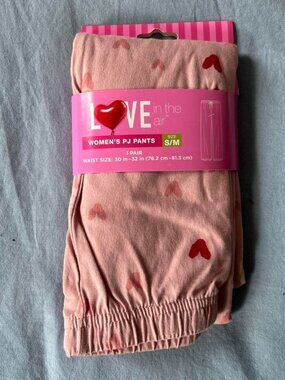 Light Pink Valentines Themed Cotton Pajama Pants sz S/M